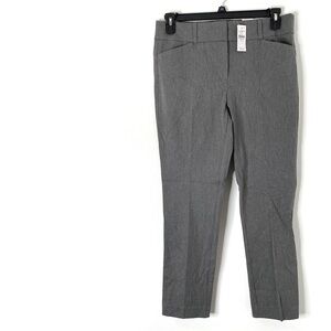 LOFT Sutton Skinny Ankle Pants Grey Mid Rise Stretch NWT